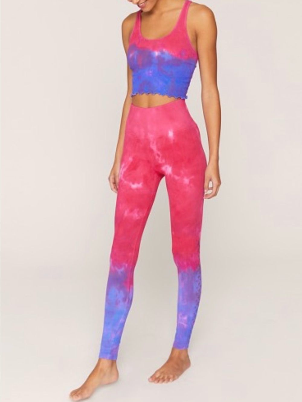 Spiritual Gánster Self Love Pink & Purple Tie-Dye Leggings Size XS/ S - Picture 5 of 5